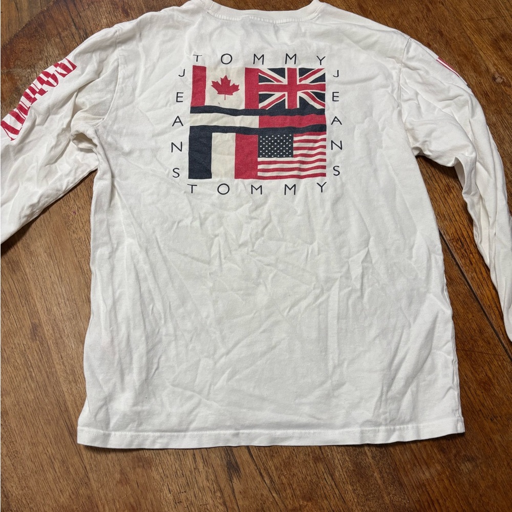 Tommy Hilfiger Men's White Long Sleeve Tee - Picture 2 of 3